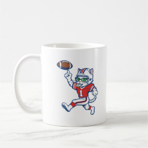 Funny Cat Football Player Coffee Mug