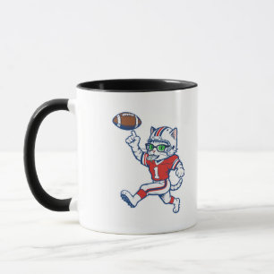 Funny Cat Football Player Mug