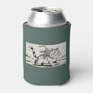 Funny Cat Frog Meme Mediaeval Vintage  Can Cooler