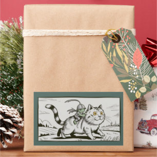 Funny Cat Frog Meme Mediaeval Vintage Rectangular Sticker