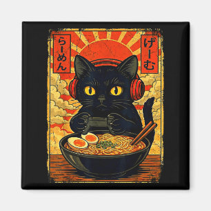 Funny Cat Gamer Gifts Men Anime Kawaii Gaming Head Magnet