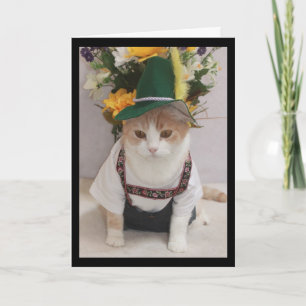 Funny Cat German Birthday Card