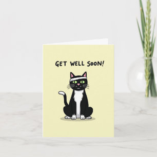 Funny Cat Get Well Soon Card