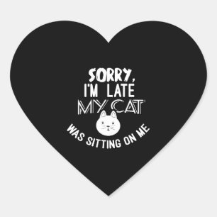 Funny cat gift heart sticker