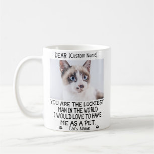 funny cat gift, Personalised cat's photo and name Coffee Mug
