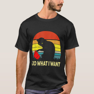 Funny Cat Gift Vintage Sunset I Do What I Want Cat T-Shirt