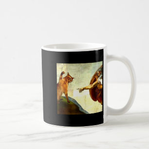 Funny Cat God Creation Of Adam Meme Jesus Christia Coffee Mug