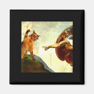 Funny Cat God Creation Of Adam Meme Jesus Christia Magnet