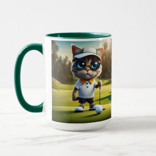 Funny Cat Golf Player, Mug