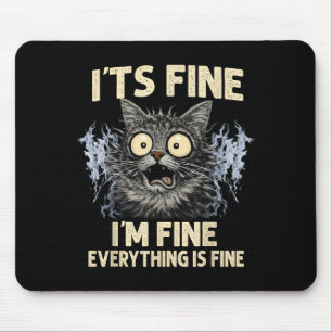 Funny cat graphic men women kids weird crazy meme mouse pad