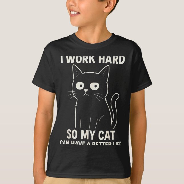 Funny Cat Graphic Tee Men Women Coworker Meme Humo (Front)