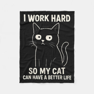 Funny Cat Graphic Tee Men Women Coworker Meme Humo Fleece Blanket