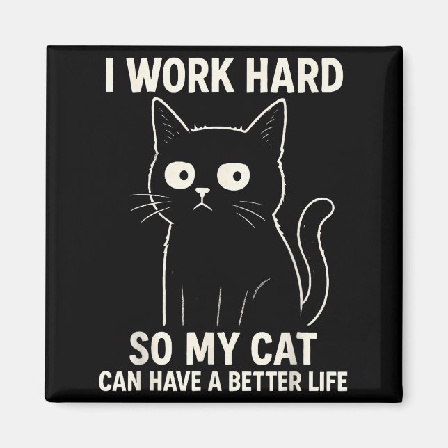 Funny Cat Graphic Tee Men Women Coworker Meme Humo Magnet (Front)