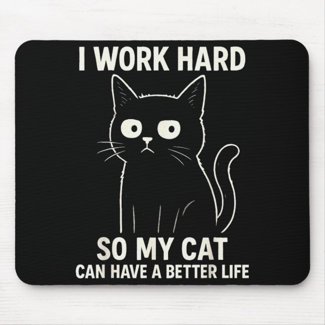 Funny Cat Graphic Tee Men Women Coworker Meme Humo Mouse Pad (Front)
