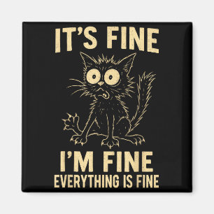 Funny Cat Graphic Tee Men Women Kids Weird Crazy M Magnet