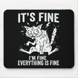 Funny Cat Graphic Weird Crazy Men Women Kids Meme Mouse Pad