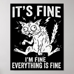 Funny Cat Graphic Weird Crazy Men Women Kids Meme Poster