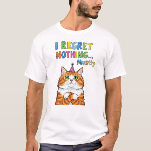 Funny Cat Graphic with Quirky Text T-Shirt