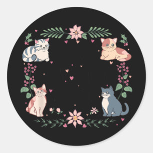 Funny Cat Graphic Women Mother Cat Owners Best Cat Classic Round Sticker