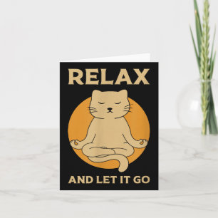 Funny Cat Graphic Yoga Zen Meditation Card