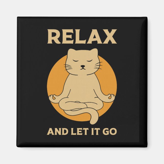 Funny Cat Graphic Yoga Zen Meditation  Magnet (Front)