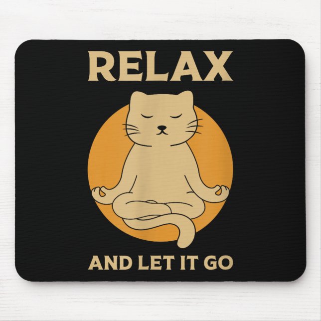 Funny Cat Graphic Yoga Zen Meditation  Mouse Pad (Front)