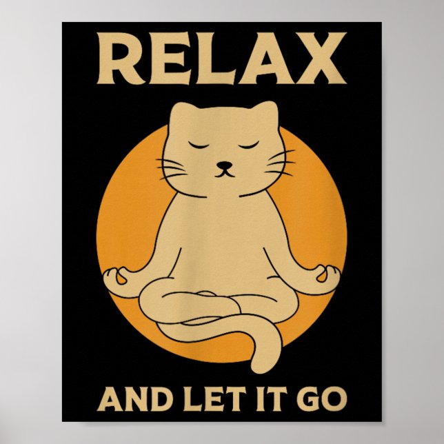 Funny Cat Graphic Yoga Zen Meditation  Poster (Front)