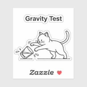 Funny Cat Gravity Test Cute Science Kitten Humou