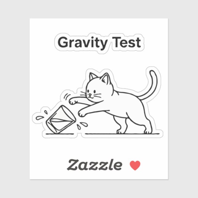 Funny Cat Gravity Test | Cute Science Kitten Humou (Sheet)