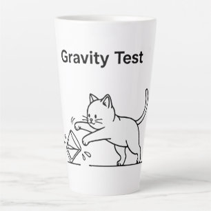 Funny Cat Gravity Test   Cute Science Kitten Humou Latte Mug