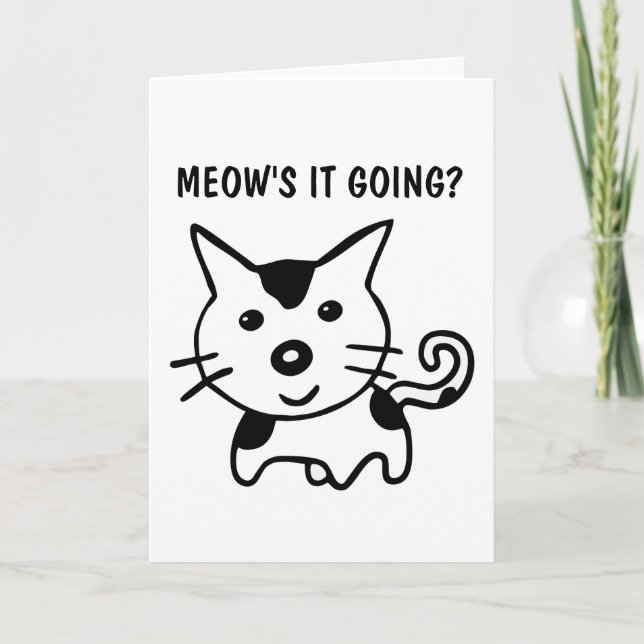 FUNNY CAT GREETING CARDS TO SAY HELLO (Front)