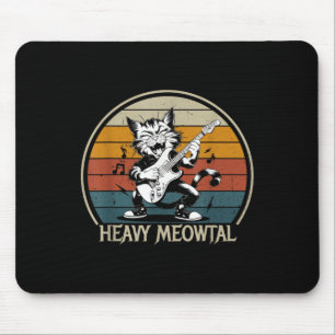 Funny Cat Guitar Shirt - Jamming Rock Cat Playing Mouse Pad