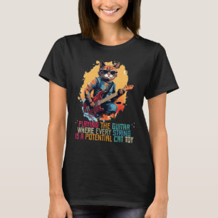 Funny Cat Guitar Toy for Rock'n Roll Animals and s T-Shirt