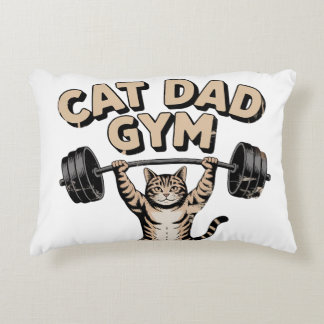 Funny Cat Gym for Dad Decorative Cushion