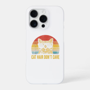 Funny Cat Hair Don't Care Card for Cat Lovers iPhone 16 Pro Case