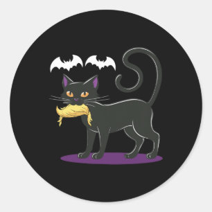Funny Cat Halloween Voting Election Usa Classic Round Sticker