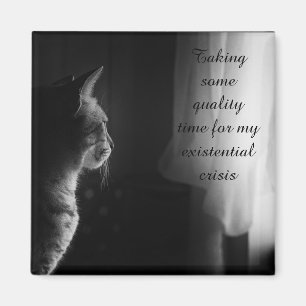 Funny Cat Having Existential Crisis Magnet