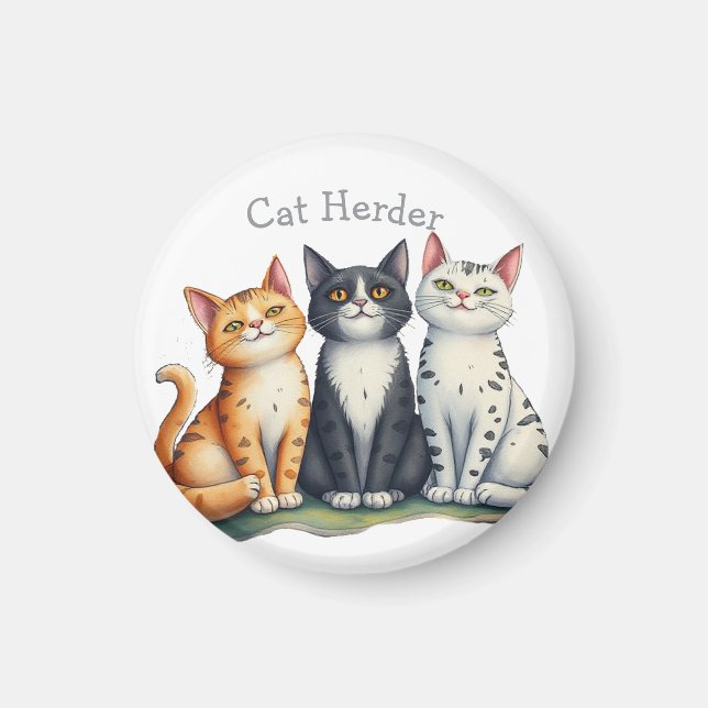 Funny Cat Herder Quote Cat Lover Magnet (Front)