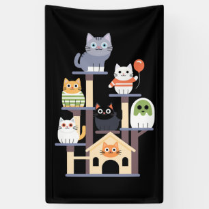 Funny Cat Horror Movies Cute Halloween Cat Kitty Banner