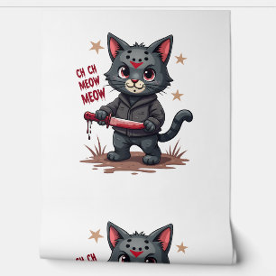 Funny Cat Horror Movies Cute Halloween for Cat Kit Wallpaper