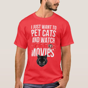 Funny Cat Horror Movies for Halloween Fans girl T-Shirt