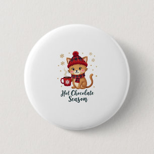 Funny Cat Hot Choco Season Merry Christmas Mom Dad 6 Cm Round Badge