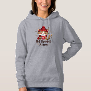 Funny Cat Hot Choco Season Merry Christmas Mum Dad Hoodie