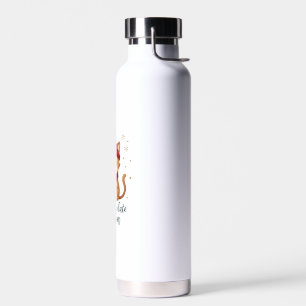 Funny Cat Hot Choco Season Merry Christmas Mum Dad Water Bottle