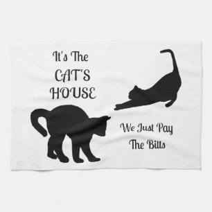 Funny Cat House Kitchen Towel