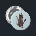 Funny Cat Humor 6 Cm Round Badge<br><div class="desc">A funny cat washing.  Or maybe he's just doing yoga? Kiss him at your own risk!  Raise a smile from any animal lover.</div>