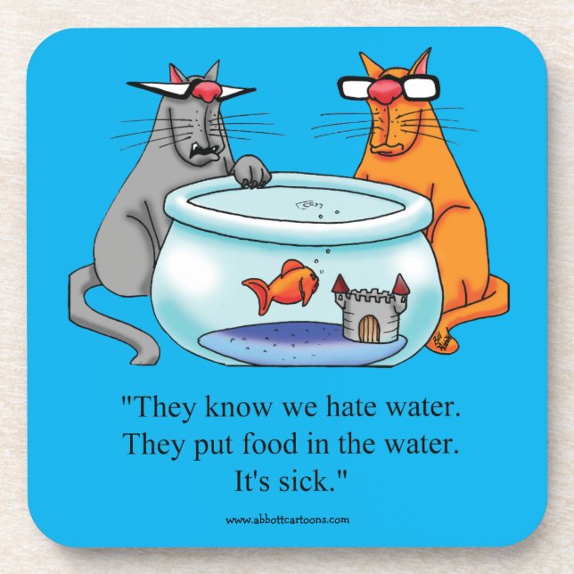 Funny Cat Humour Coaster Gift (Front)
