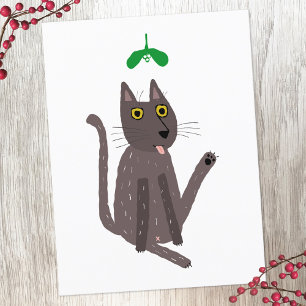 Funny Cat Humour Holiday Postcard