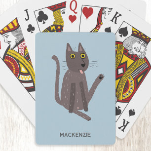 Funny Cat Humour Personalised Playing Cards