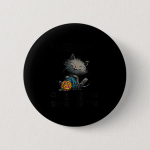 Funny cat i crochet so i don't choke people funny 6 cm round badge